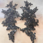 appliques decoratives brodees sequins floral violet blanc or rose bleu vert rouge noir