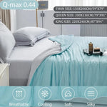 couverture d'été microfibre bleu clair gris moderne 80 fils 600tc frais satinée