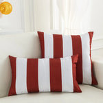 housse coussin extérieure imperméable polyester moderne motif rayé noir blanc 30x50cm 45x45cm