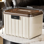 boîte rangement bijoux serrure combinaison moderne beige rayures poignée storage boxABS