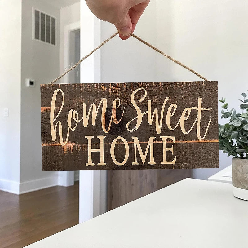 Décoration murale rustique en bois suspendue pour entrée de maison