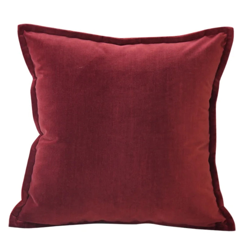 housses coussins décoratifs velours polyester carrés rouges contemporains lit chaise voiture adhésives simples