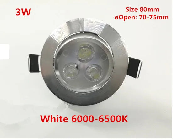 Spot LED moderne argenté clips facile 3W blanc chaud