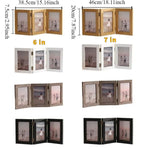 cadre photo triplé bois clair noir minimaliste charnières photos décoratives pouces pouces blanc foncé