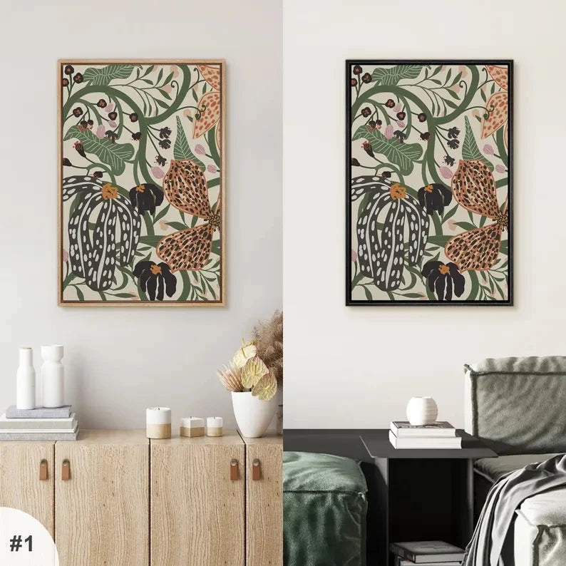 affiches murales modernes abstraites florales set deco chambre salon vertical