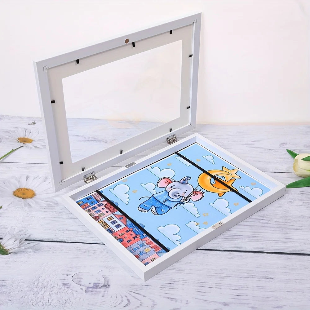 cadre mural moderne noir transparent aimant mdf rectangle photo décoration intérieureversible