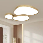 plafonnier moderne minimaliste plusieurs sources lumineuses éclairage blanc bois grainé
