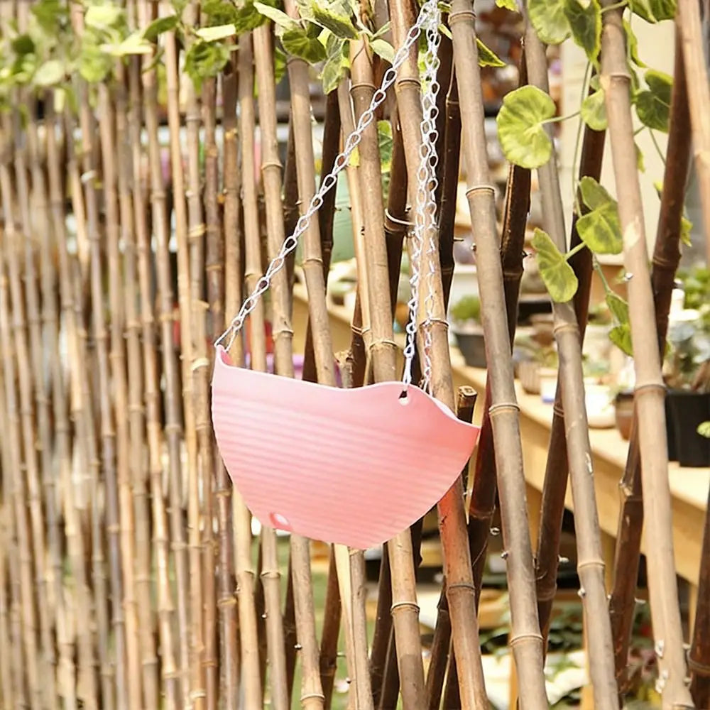 pots fleurs suspendus moderne rayures horizontales blanc vert rose orange jaune bleu beige