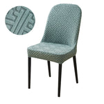 housse chaise extensible jacquard gris moderne fauteuil salle manger banquet