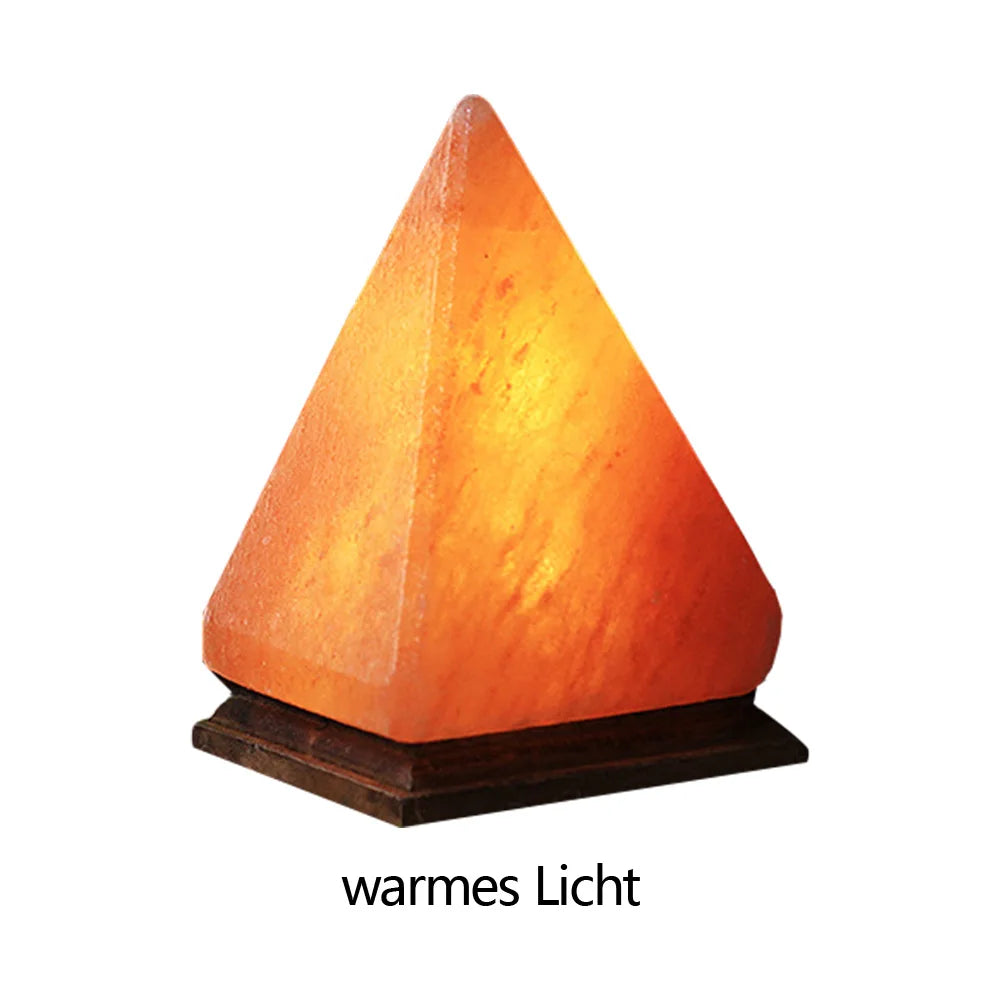 lampe sel himalaya veilleuse led moderne minimaliste orange jaune noir granuleux chambre coucher ambiance