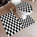 tapis bain moderne ensemble noir blanc adhésif tapis sol couvercle toilette minimaliste respectueux environnement