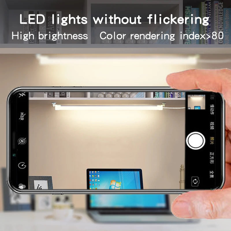 lampe led armoire blanc moderne clips interrupteur trois couleurs fixe usb rechargeable