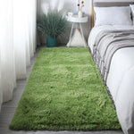 tapis moderne peluche douce blanc rose vert bleu chambre salon lavable repousse saleté