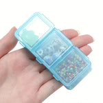 boîte bijoux transparente bleue rose pratique compartiments motifs floraux clips