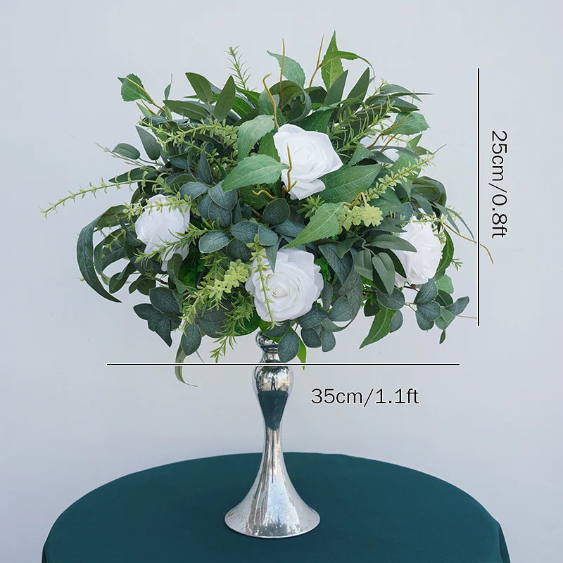arche décorative fleurs artificielles feuillage vert mariage anniversaire baby shower extérieur table centerpiece naturel