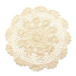 serviette table coton beige clair crochetée motifs floraux traditionnelle artisanale 40cm