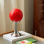 lampe table moderne minimaliste sphérique brillante orange rouge blanc noir prise usb