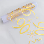 chemin table anniversaire chiffres dorés semi transparent blanc or mariage fête