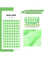 serviette pique nique pliable carreaux blancs moderne orange vert rouge jaune pratique poignées camping