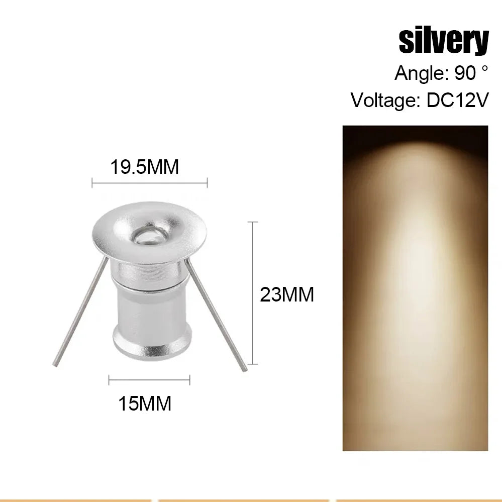 projecteur led noir spot 1w 12v 90deg alu moderne chambre