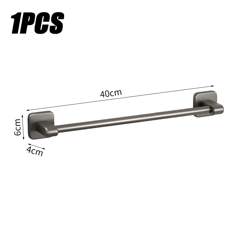porte serviettes mural acier inoxydable gris serviettes moderne fixations vis sans trou salle bain