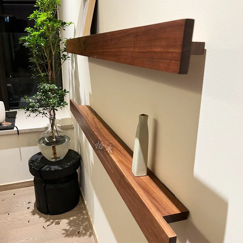 étagères murales modernes étagère bois massif marron foncé clips minimaliste deco chambre cuisine entrée