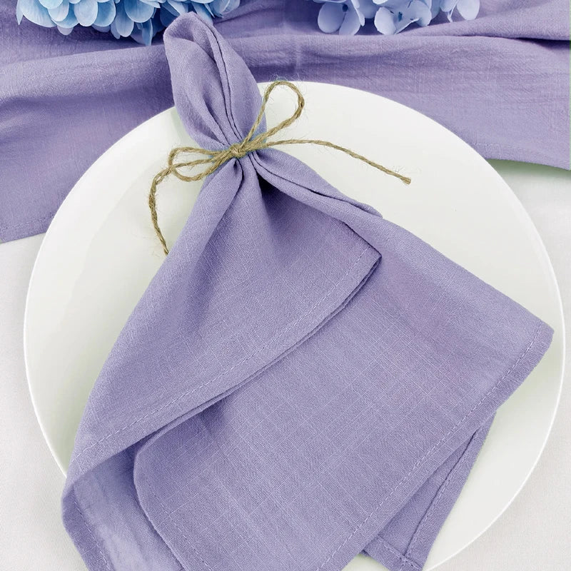 serviettes table violet blanc texture lin classique 40cm 40cm pack 6pcs pack 12pcs pack