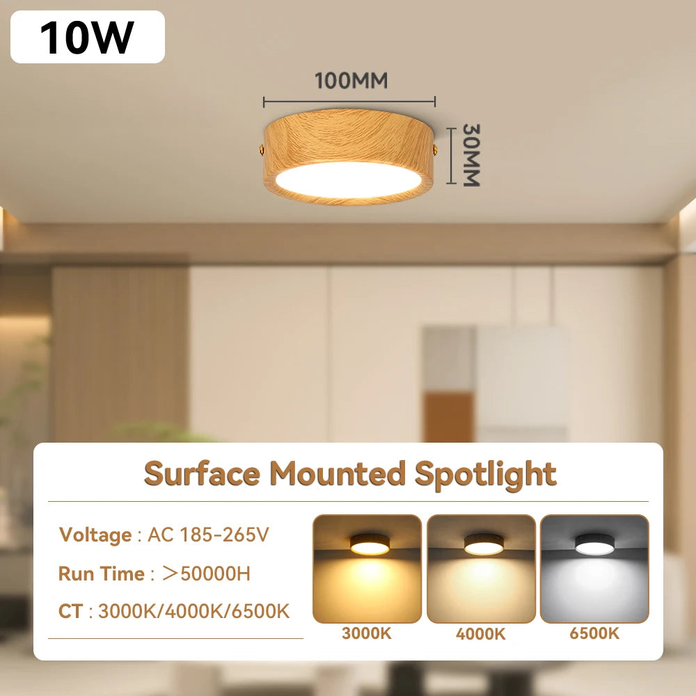 lampe bois naturel led downlight facile éclairage moderne chambre salon