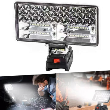 projecteur portable led lampe noire industrielle makita 18v charge usb