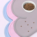 tapis silicone nuage bleu rose gris sous plat animal nourriture décoration mignonne enfantine