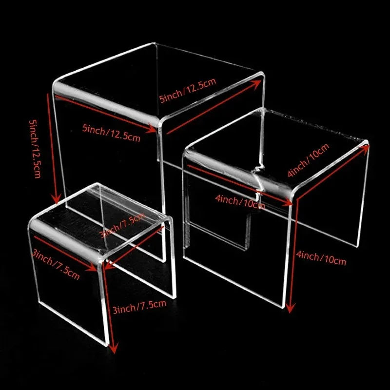 présentoirs transparents multi niveaux moderne bijoux vernis ongles desserts vin minimaliste réutilisable respectueux environnement