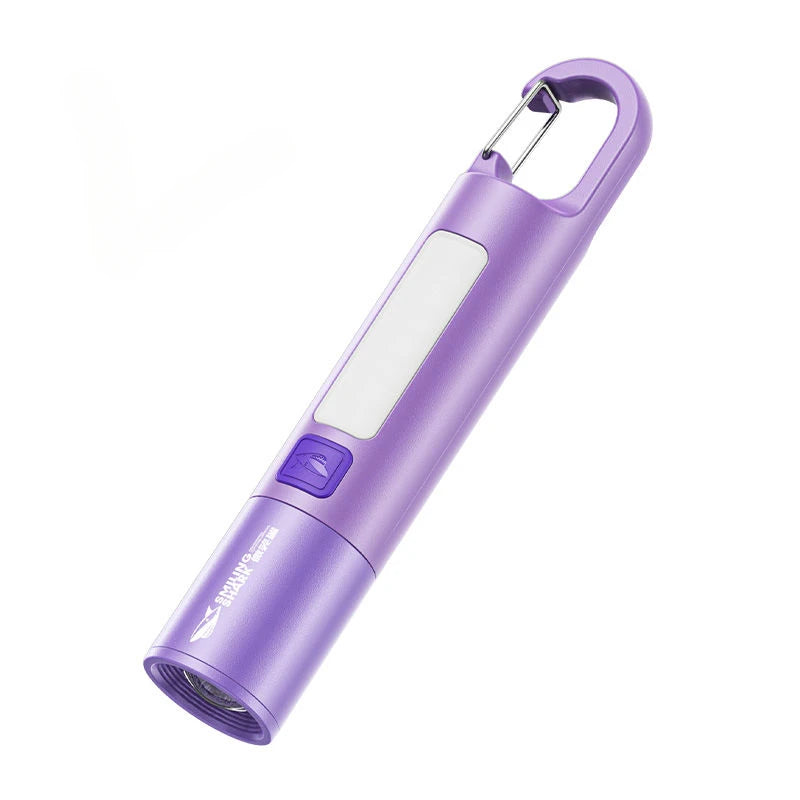 torche rechargeable led portable annneau violet rose gris jaune verte bleue
