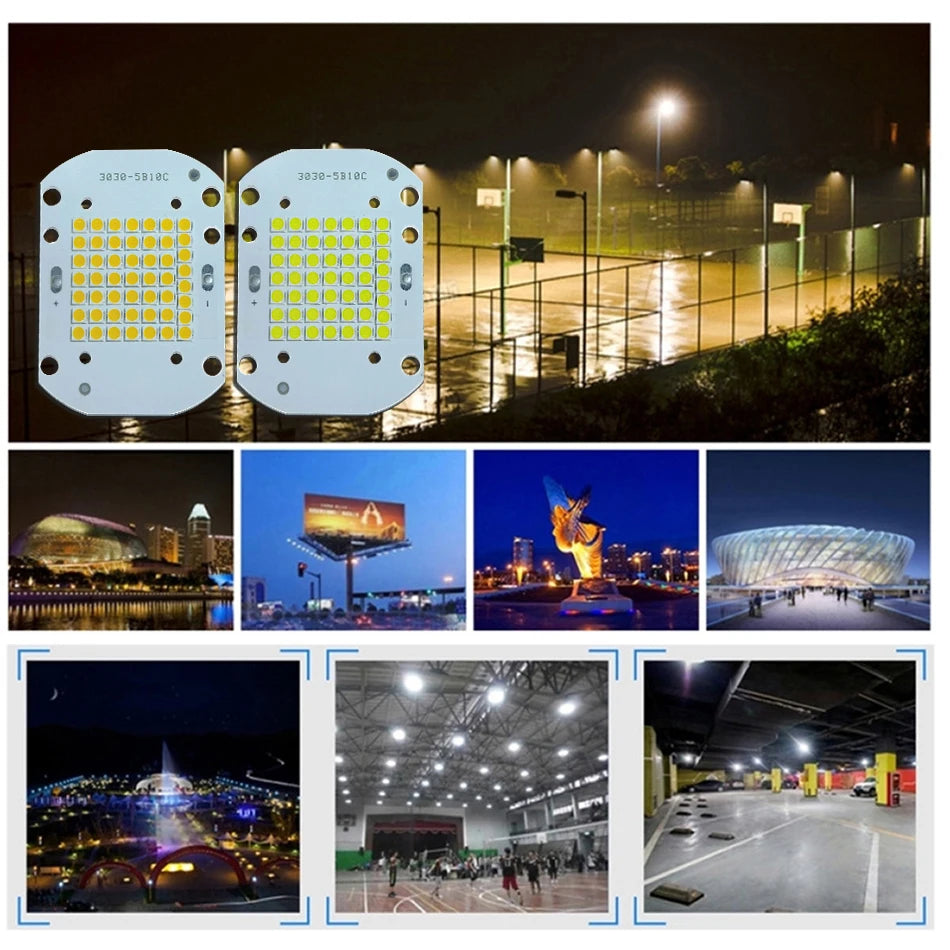 plaque led intégrée 50w 3000k 6000k 120° angle 50 leds aluminium moderne 7500lm 3030smd