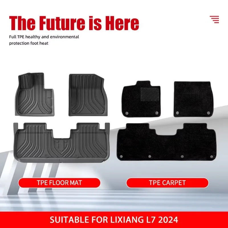 tapis sol voiture noir rayures horizontales moderne imperméable tout terrain easy clean tpe