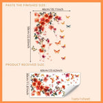 stickers muraux fleurs papillons art floral adhésifs decoration murale maison bleu blanc vert rose