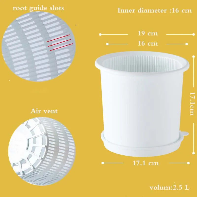 pots fleurs modernes blancs double couche transparents grille dimensions 12cm 16cm