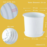 pots fleurs modernes blancs double couche transparents grille dimensions 12cm 16cm