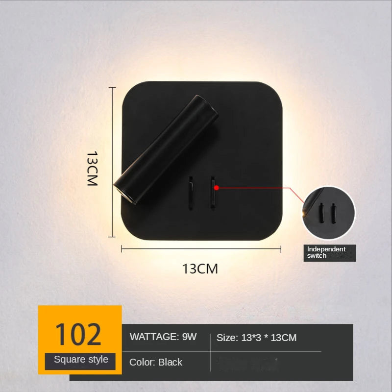 lampe murale moderne led blanc noir étude chambre coucher entrée salle manger cuisine