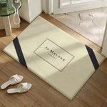 tapis beige clair logo jo malone london moderne antidérapant résistant rides salon chambre coucher