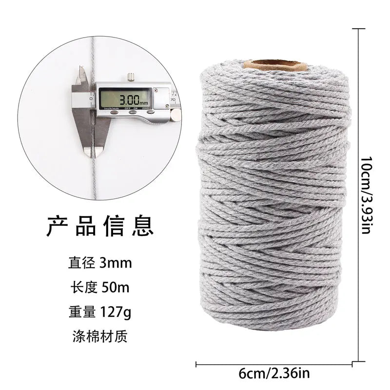 corde coton tressée 50mètres vert rose beige simple déco mariage fête nhà cửa
