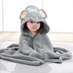 serviette bain bébé robe ours chat enfant douce veloutée glissière sourire yeux oreilles