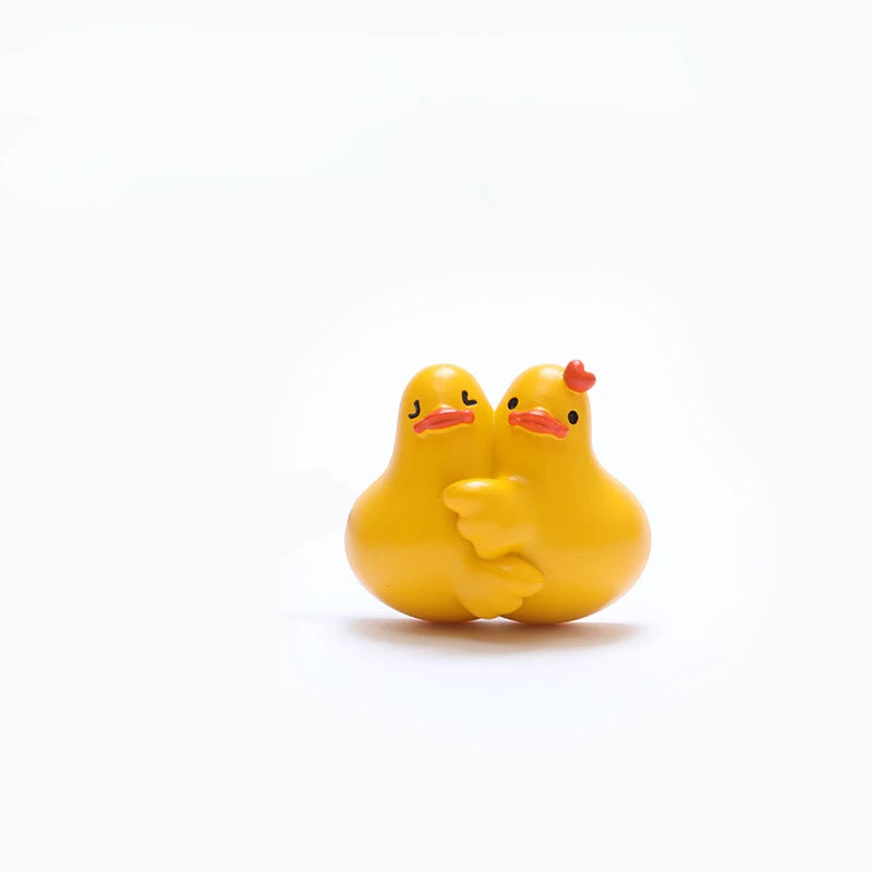 jouet canard jaune expressions différentes adhésif décoratif cartoon assis bouteille trèfle lettres
