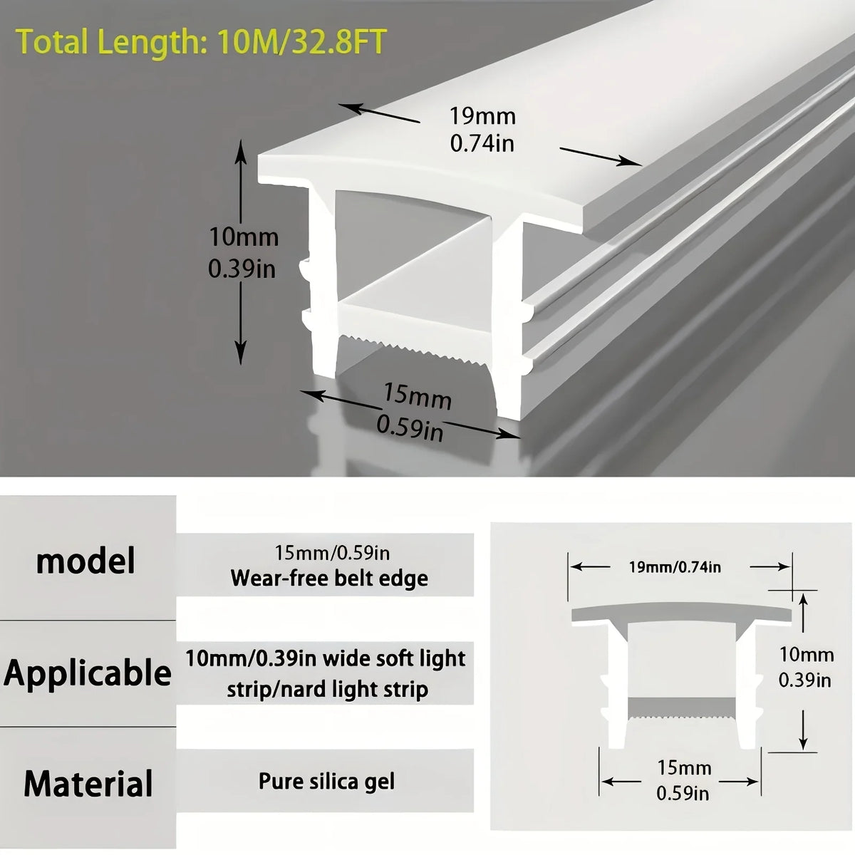 couverture silicone ruban led blanc moderne adhésif doux contemporain 1000cm 100cm 200cm
