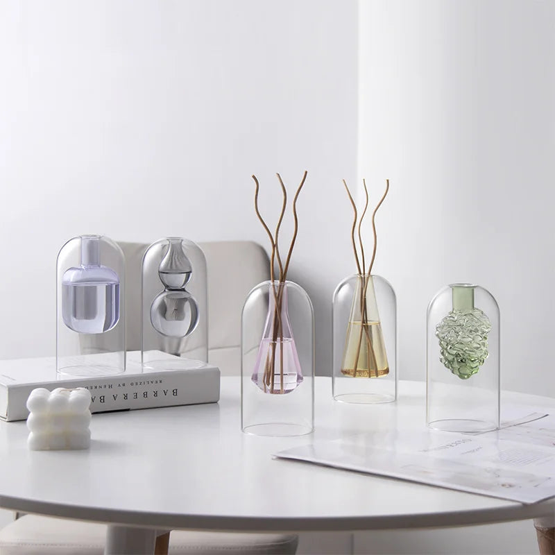 diffuseur huiles essentielles transparent moderne bâtons 10cm conique sphérique minimaliste chambrecoration