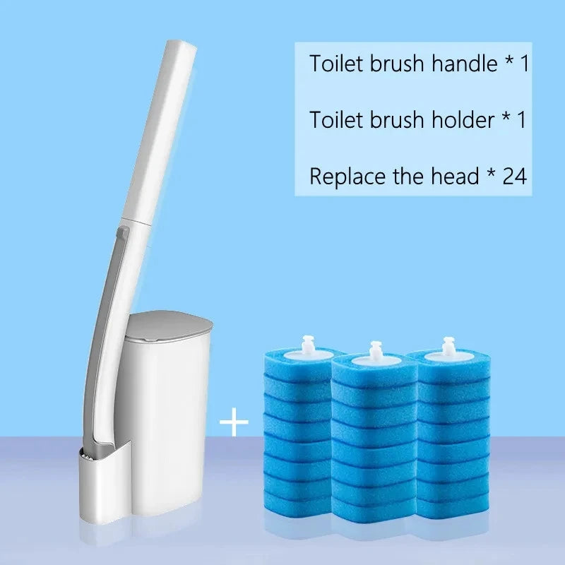 Brosse toilette jetable blanche bleue moderne pratique adhésive interchangeables fluides nettoyants