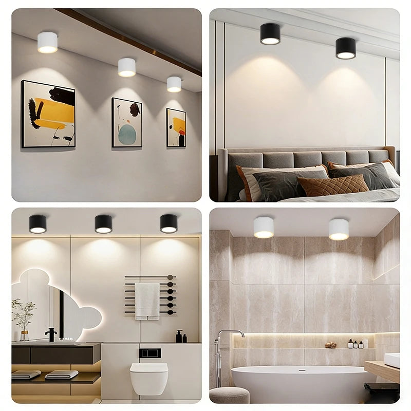 spot lumineux led étanche gx53 éclairage chambre salon cuisine blanc noir moderne