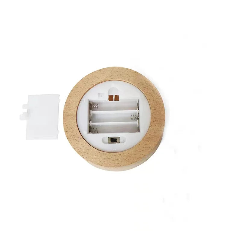 présentoir led bois acrylique verre transparent minimaliste interrupteur on off adaptable lampe nuit moderne