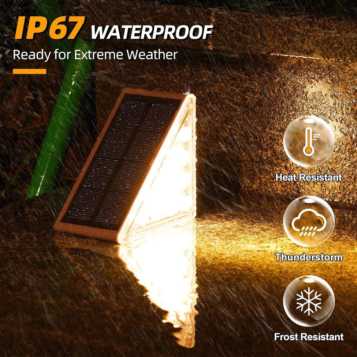 lumière solaire led moderne or noir ip67 autoinstallationextérieur minimalistechemin décoration batterie intégrée