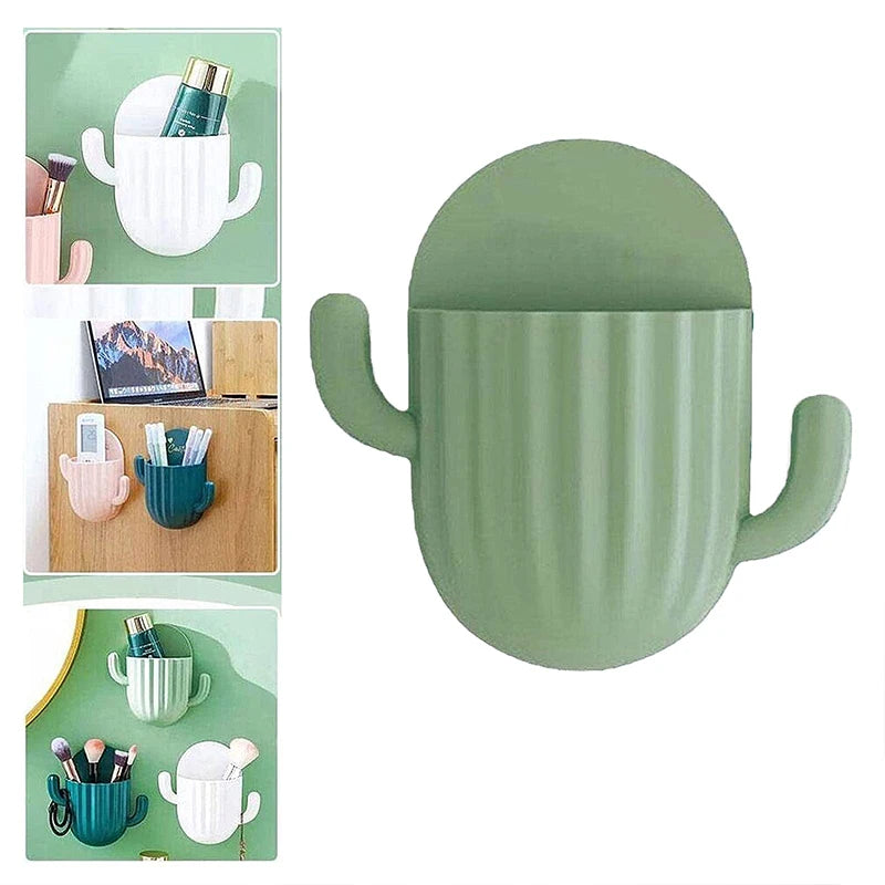 porte brosses dents moderne adhésif cactus vert rose bleu chambre salle bain
