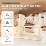 support rangement double niveau porte fil laine bois clair artisanal rustic multiple couleurs vis